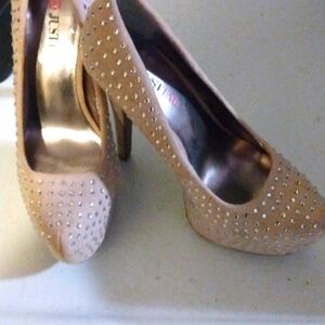 B Justfab pink steletto size 6